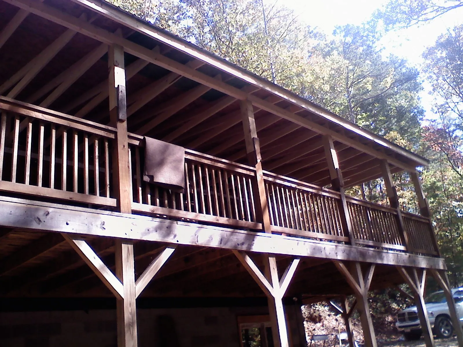 Timber framing under a new elevated porch and deck — Roof Leak Repair in Beale Afb by Roofing Brothers